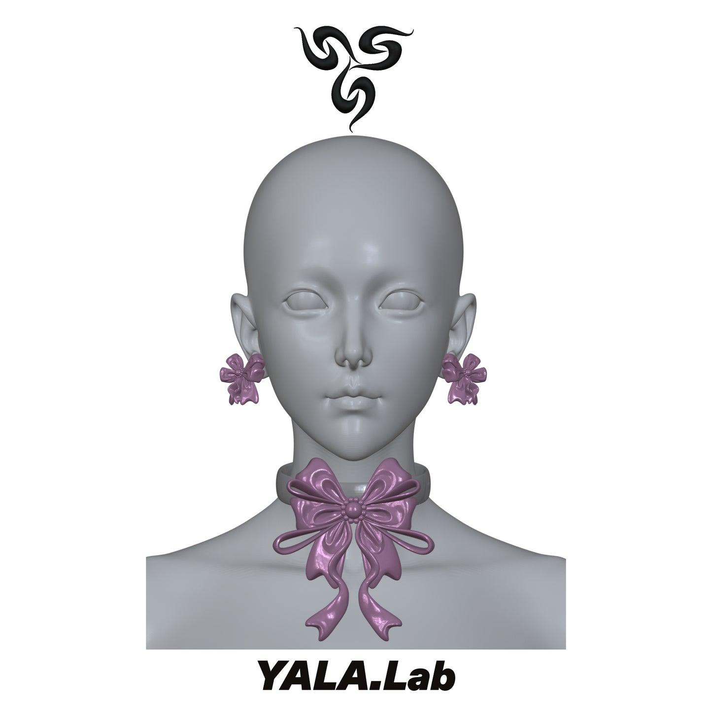 YALA.Lab | 3D Printed Cute Bow Choker Dog Collar