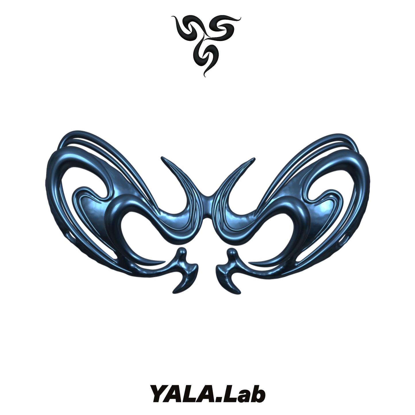 YALA.Lab | 3D Printed Future Mechanical Y3K Spicy Girl Totem Chest Armor and Waist Armor • Blue Chameleon Chest
