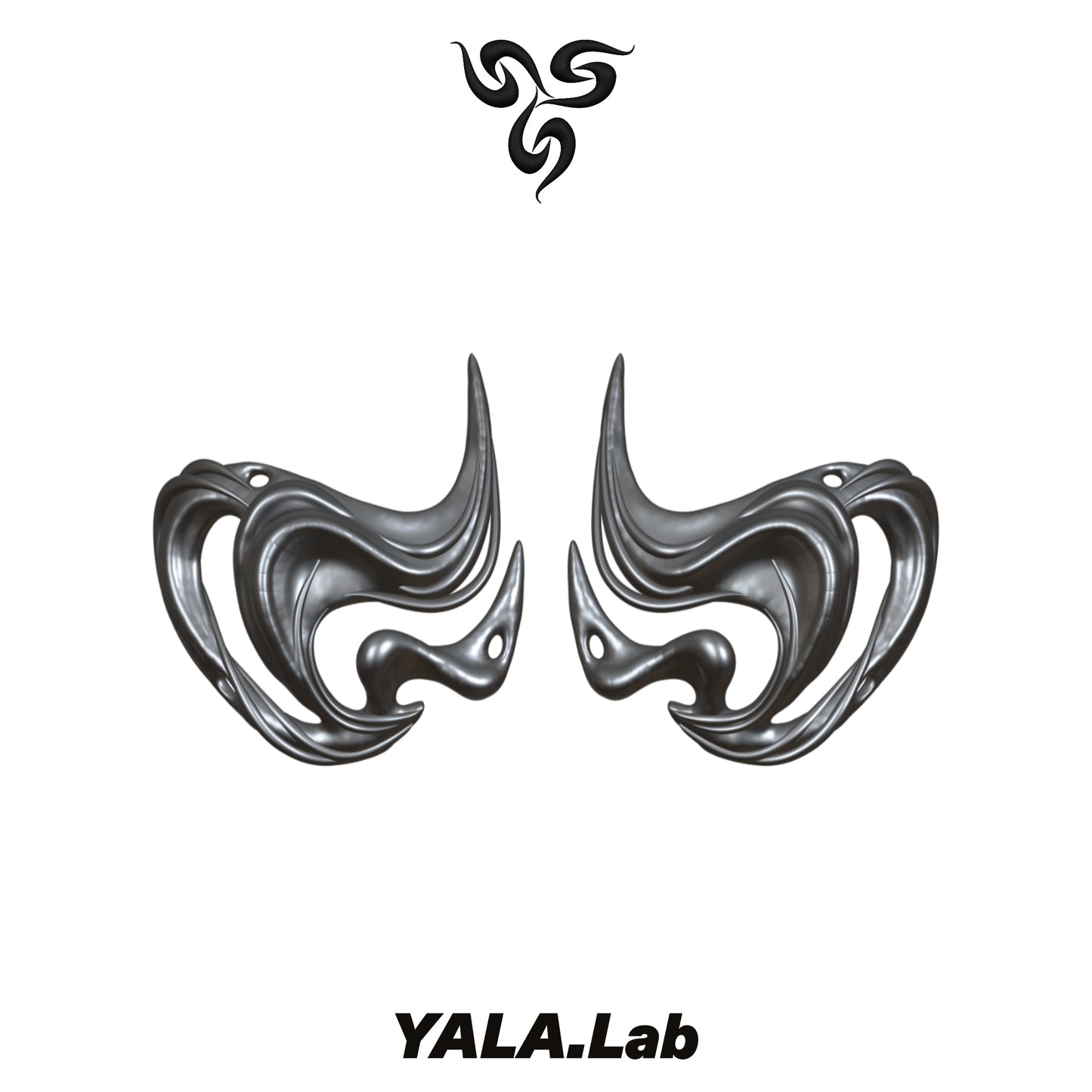 YALA.Lab | 3D Printed Future Mechanical Y3K Spicy Girl Totem Chest Armor and Waist Armor • Blue Chameleon Chest