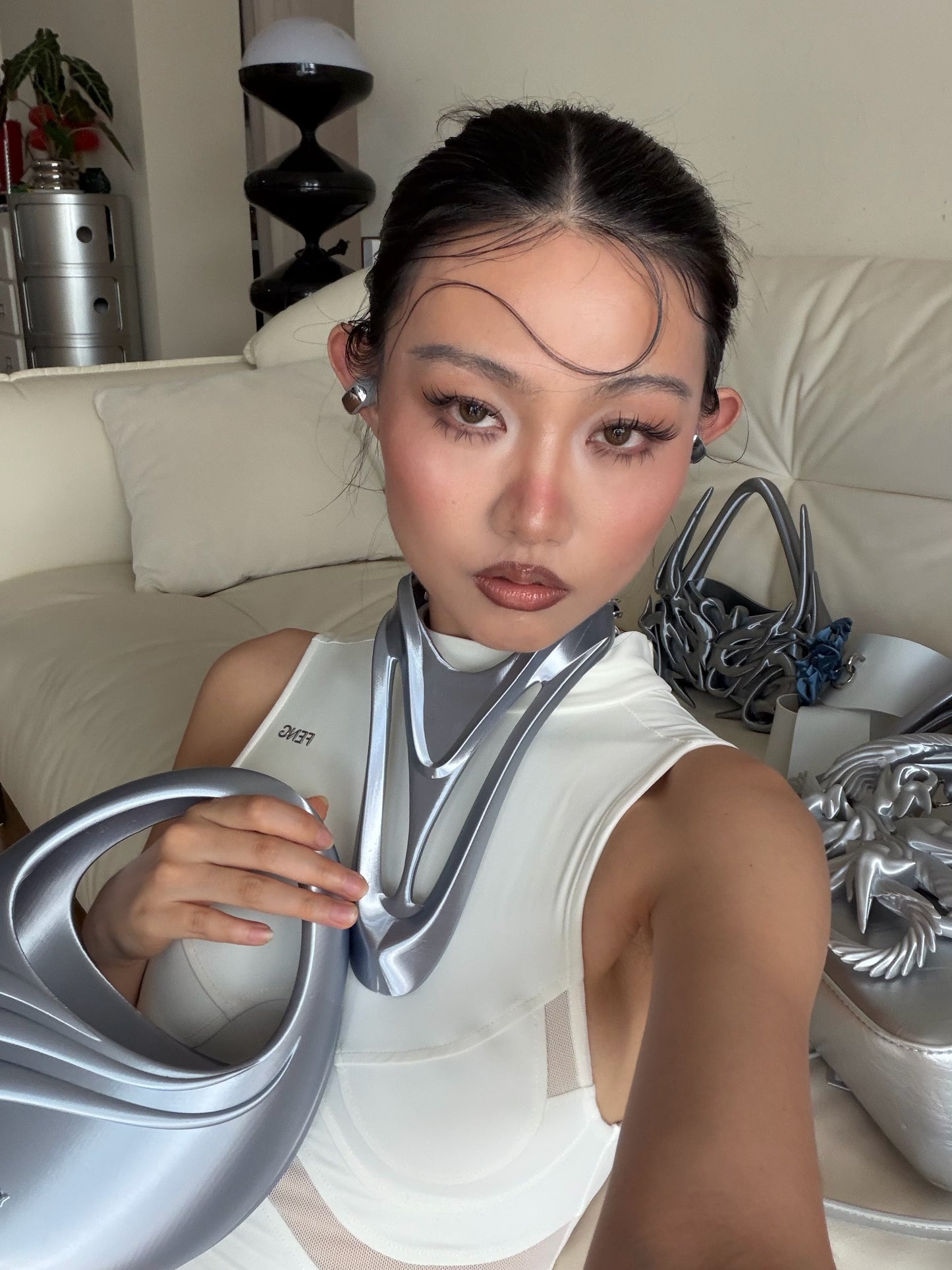 YALA.Lab | 3D Printed Sci-Fi Futuristic Cyber Streamline Collar