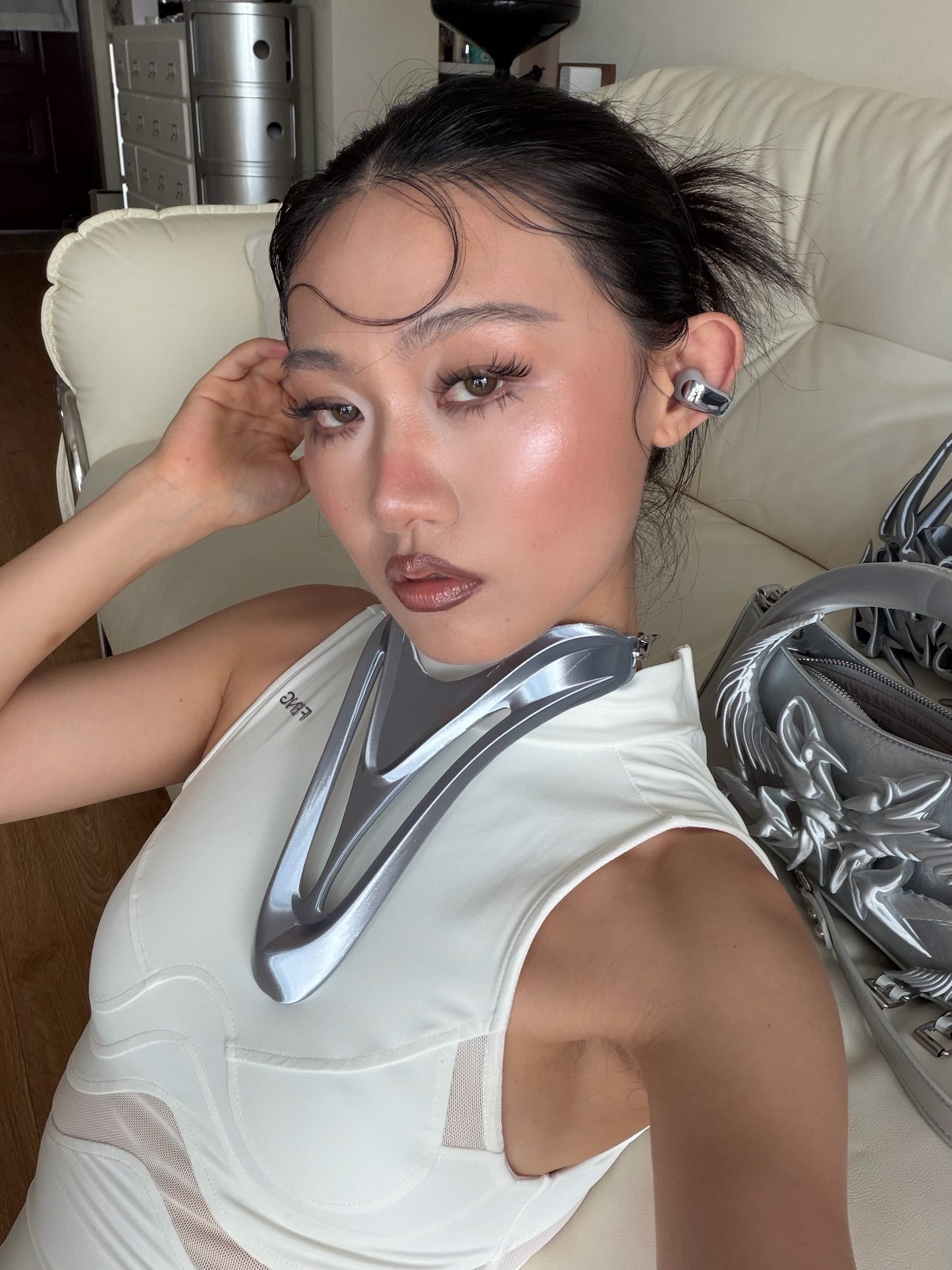 YALA.Lab | 3D Printed Sci-Fi Futuristic Cyber Streamline Collar