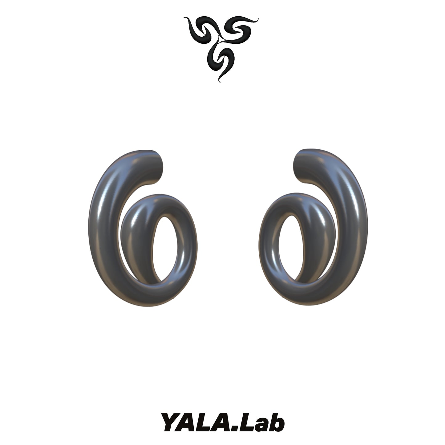 YALA.Lab | 3D Printed Futuristic Y3K Cool Girl Necklace and Earrings Set. Silver Necklace
