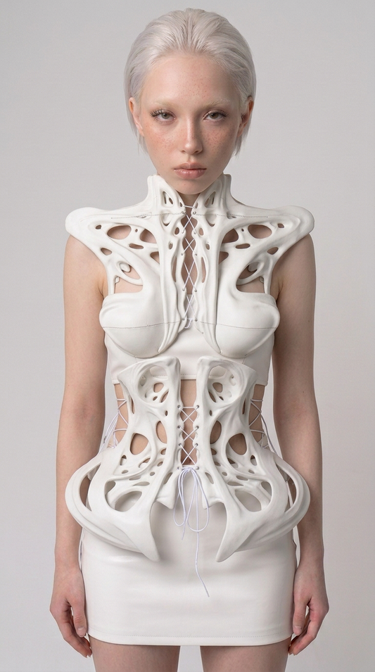 YALA.Lab 3D-Printed Cyber-Doll Chest Armor & Avant-Garde Wearables