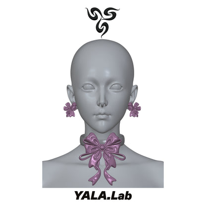 YALA.Lab | 3D Printed Cute Bow Choker Dog Collar