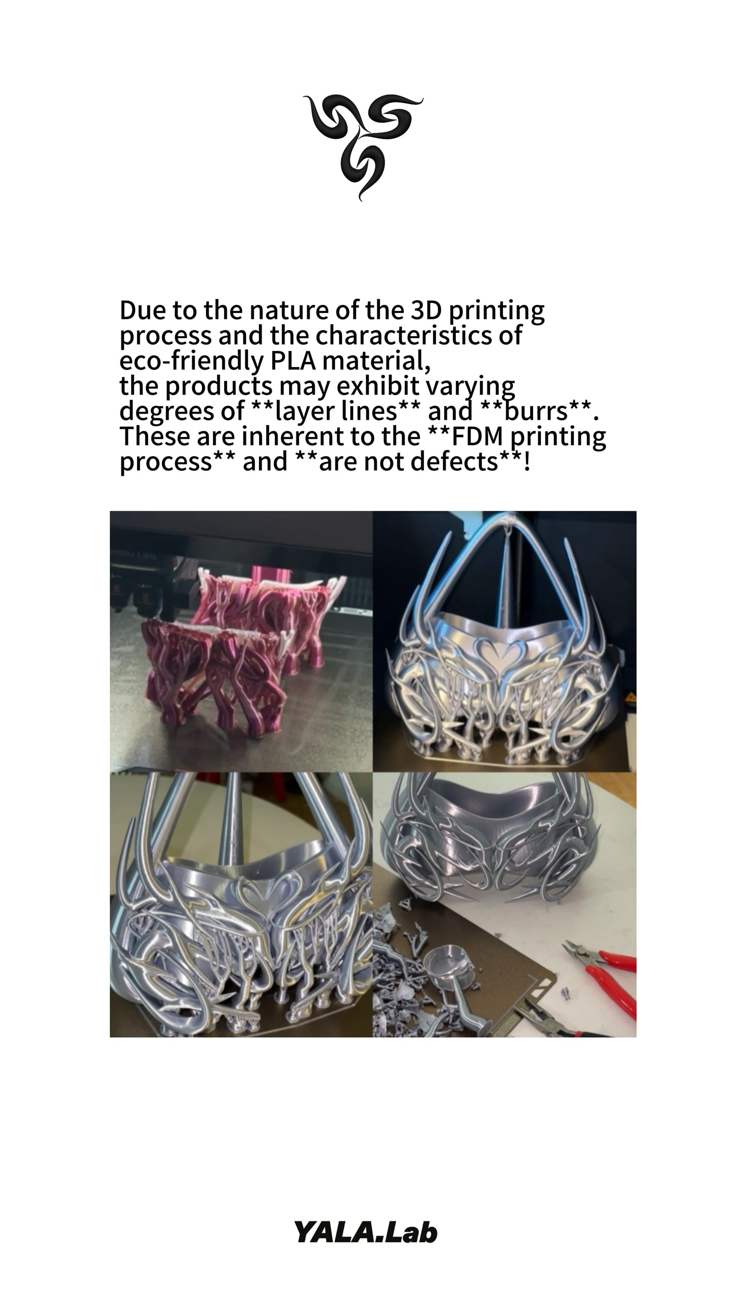 YALA.Lab | 3D-printed futuristic totem heart thorns Y3K cool girl custom bag