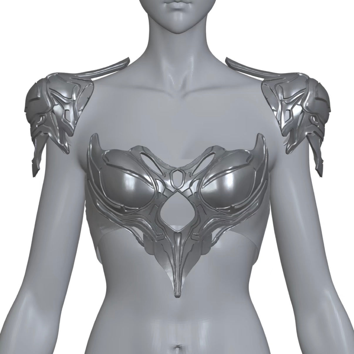 YALA.Lab | 3D Printed Futuristic Cyber Female Armor Y3K Unique and Limited Edition Hairpin Set