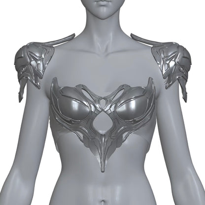 YALA.Lab | 3D Printed Futuristic Cyber Female Armor Y3K Unique and Limited Edition Hairpin Set