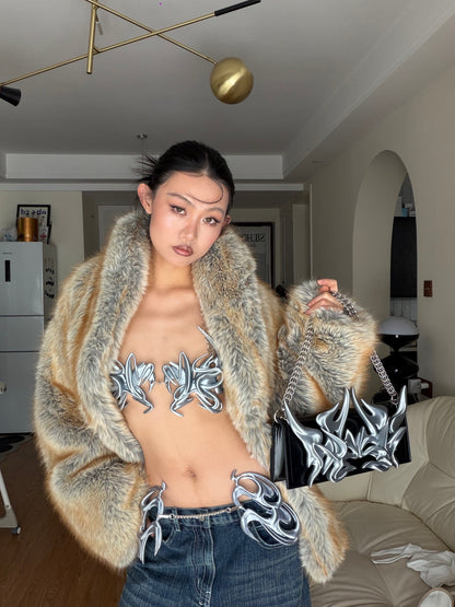 YALA.Lab | 3D-Printed Futuristic Cyber Orchid Totem Y3K Personalized Crossbody Chain Bag