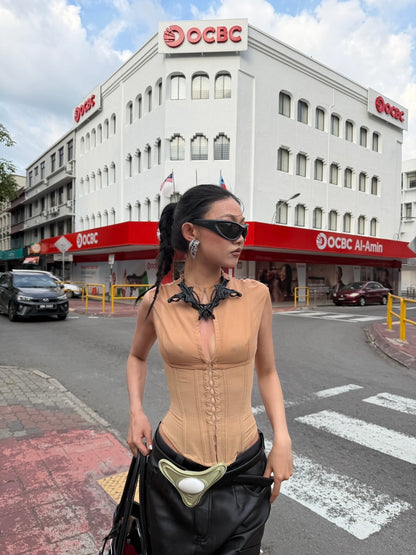 YALA.Lab｜3D-printed bone-wing futuristic Y3K girl choker