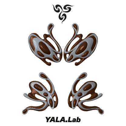 YALA.Lab | Y3K Cyber Butterfly Brooch — 3D-Printed Futuristic Design