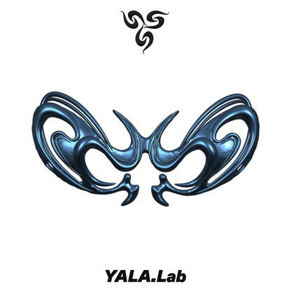 YALA.Lab | 3D Printed Future Mechanical Y3K Spicy Girl Totem Chest Armor and Waist Armor • Blue Chameleon Chest