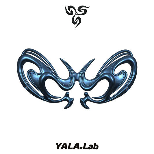 YALA.Lab | 3D Printed Future Mechanical Y3K Spicy Girl Totem Chest Armor and Waist Armor • Blue Chameleon Chest