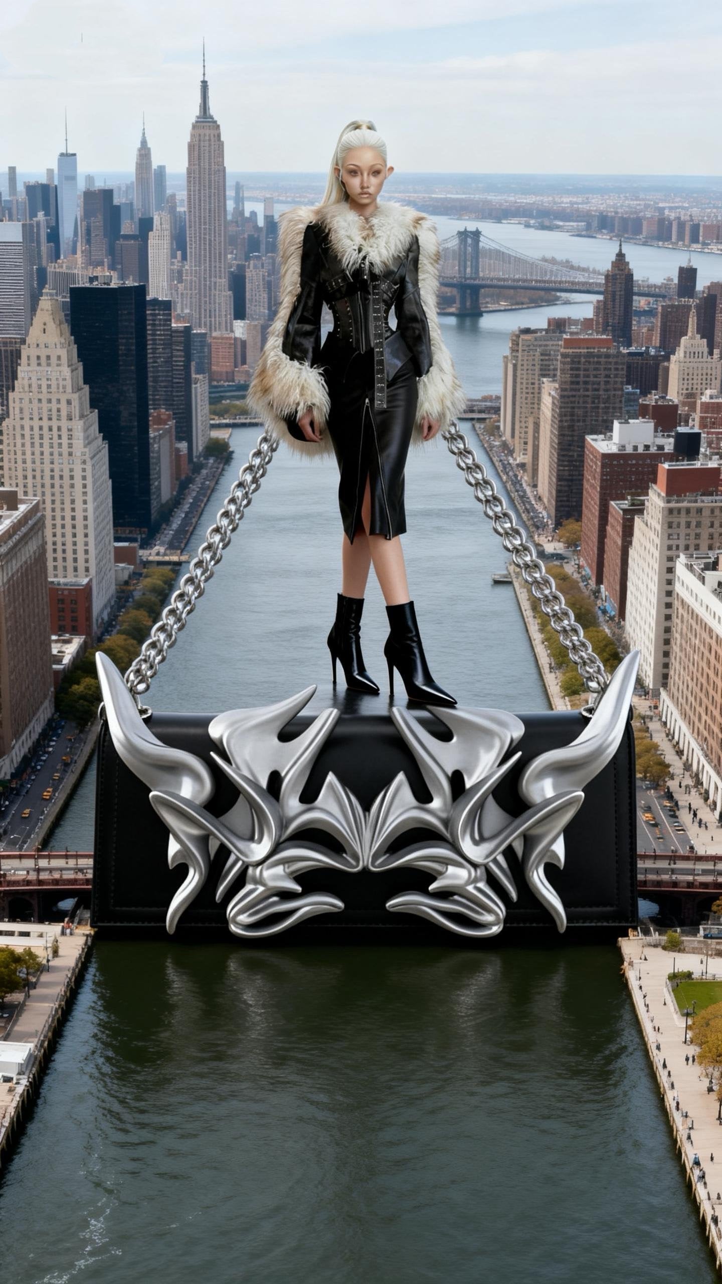 YALA.Lab | 3D-Printed Futuristic Cyber Orchid Totem Y3K Personalized Crossbody Chain Bag