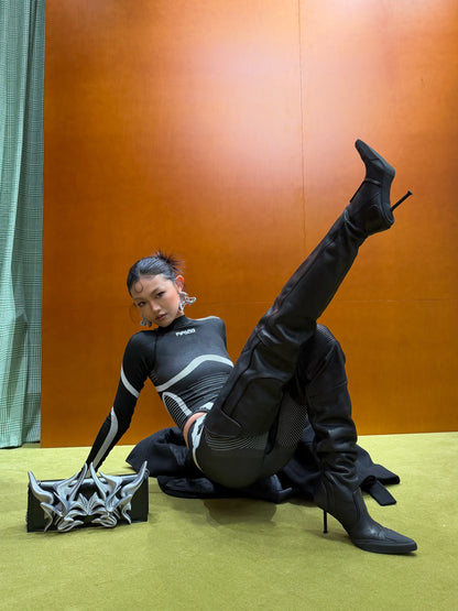 YALA.Lab | 3D-Printed Futuristic Cyber Orchid Totem Y3K Personalized Crossbody Chain Bag