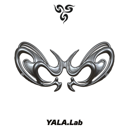 YALA.Lab | 3D Printed Future Mechanical Y3K Spicy Girl Totem Chest Armor and Waist Armor • Blue Chameleon Chest