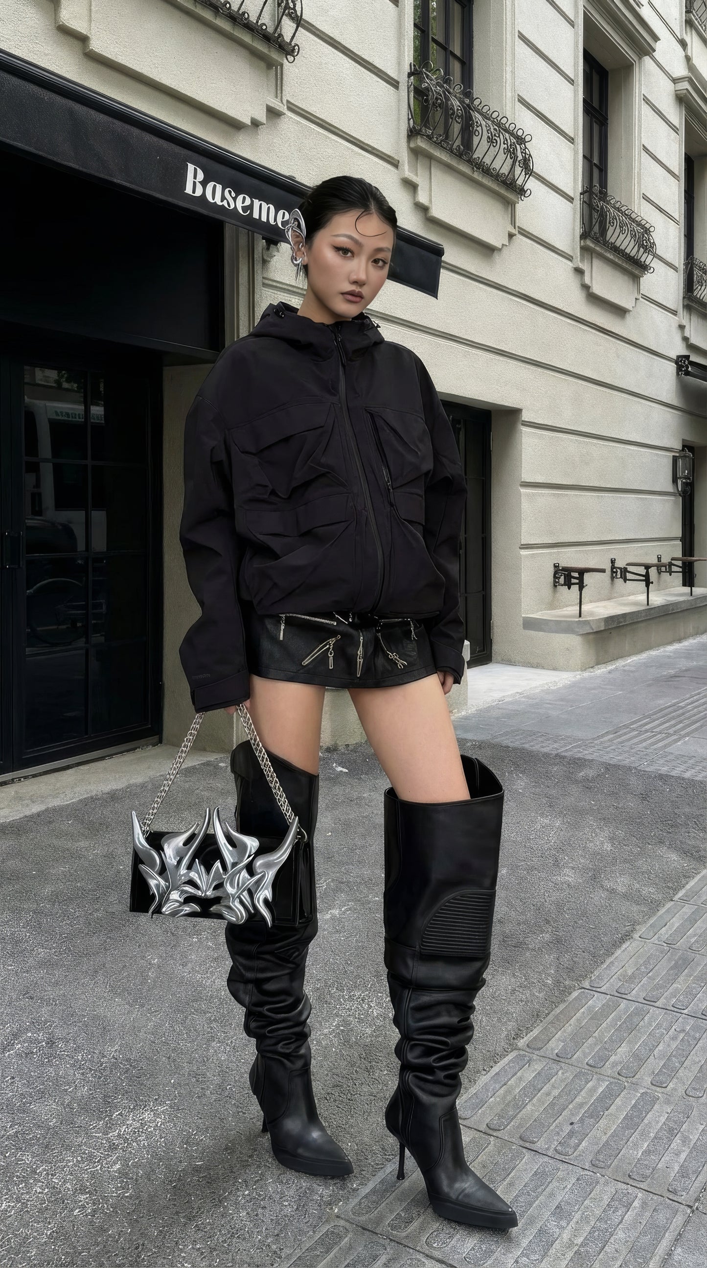 YALA.Lab | 3D-Printed Futuristic Cyber Orchid Totem Y3K Personalized Crossbody Chain Bag