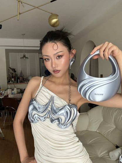 YALA.Lab | 3D Printed Futuristic Y3K Eggshell Bag with Streamlined Tech Sensation