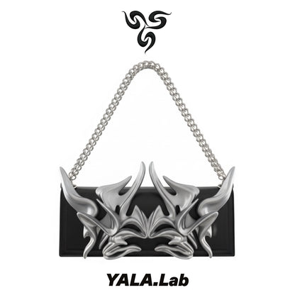 YALA.Lab | 3D-Printed Futuristic Cyber Orchid Totem Y3K Personalized Crossbody Chain Bag