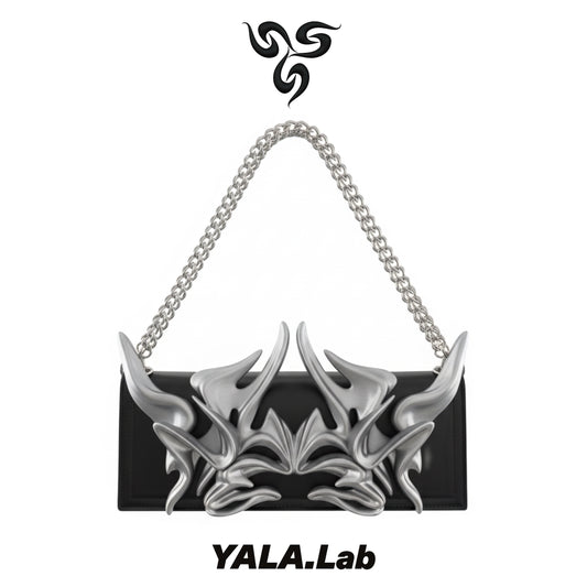 YALA.Lab | 3D-Printed Futuristic Cyber Orchid Totem Y3K Personalized Crossbody Chain Bag