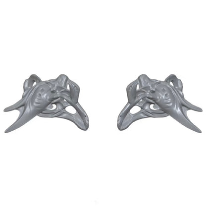 YALA.Lab｜3D Printed Cyber White Transparent Glossy Futuristic Niche Design Shoulder Pauldron and Necklace Set