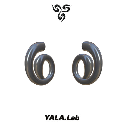 YALA.Lab | 3D Printed Futuristic Y3K Cool Girl Necklace and Earrings Set. Silver Necklace