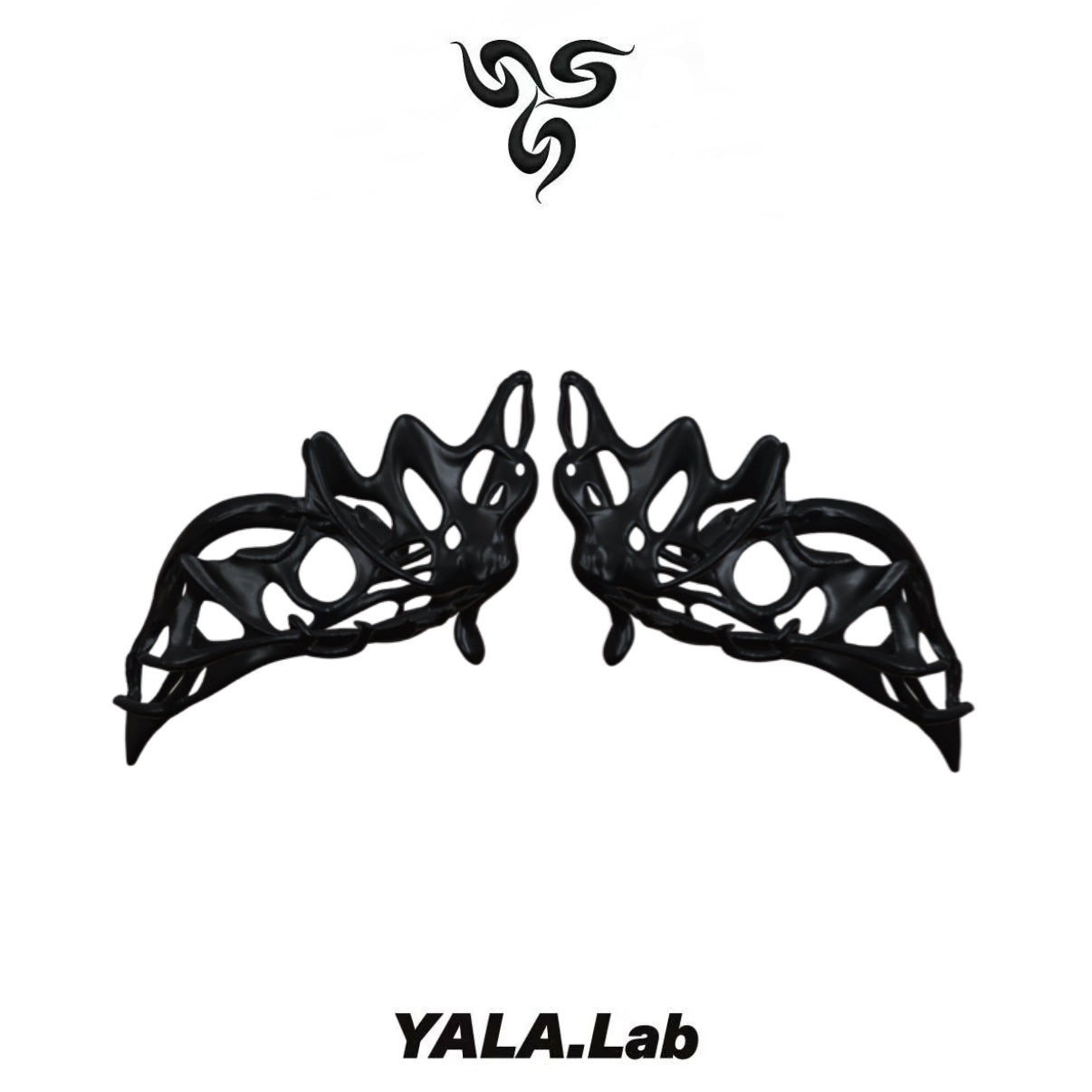 YALA.Lab｜3D-printed dark skeletal mesh choker & waist belt
