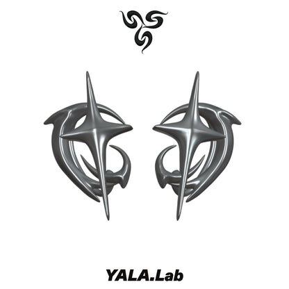 YALA.Lab | 3D printed tetrahedron futuristic tech-themed electronic Y3K girl accessory