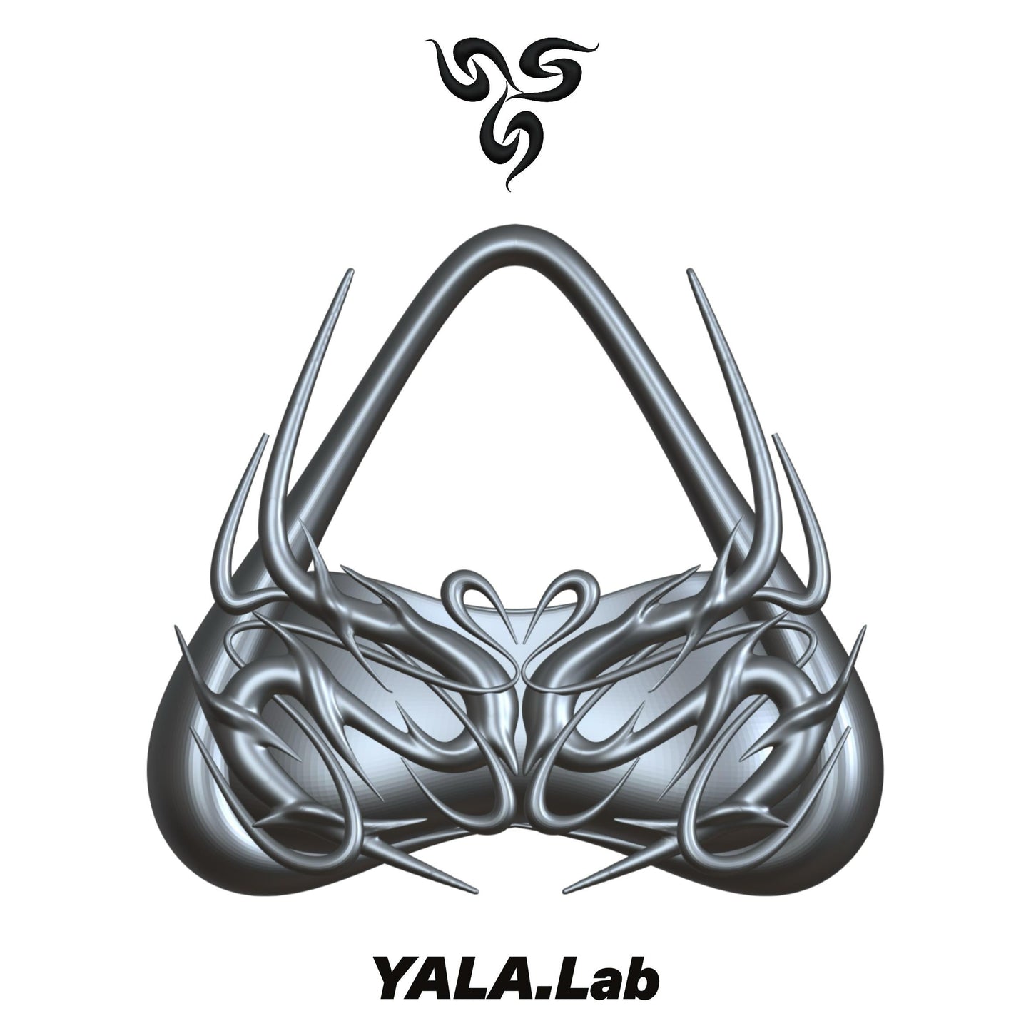 YALA.Lab | 3D-printed futuristic totem heart thorns Y3K cool girl custom bag