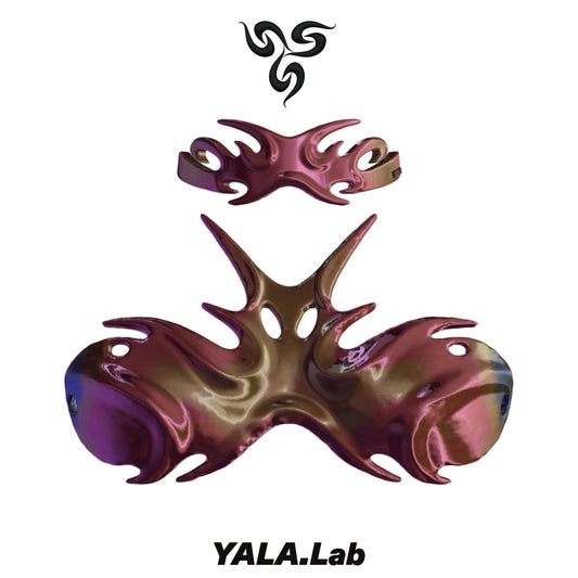 YALA.Lab | 3D Printed Futuristic Mech-Jin Tech-Spangled Chameleon Armor Choker Set