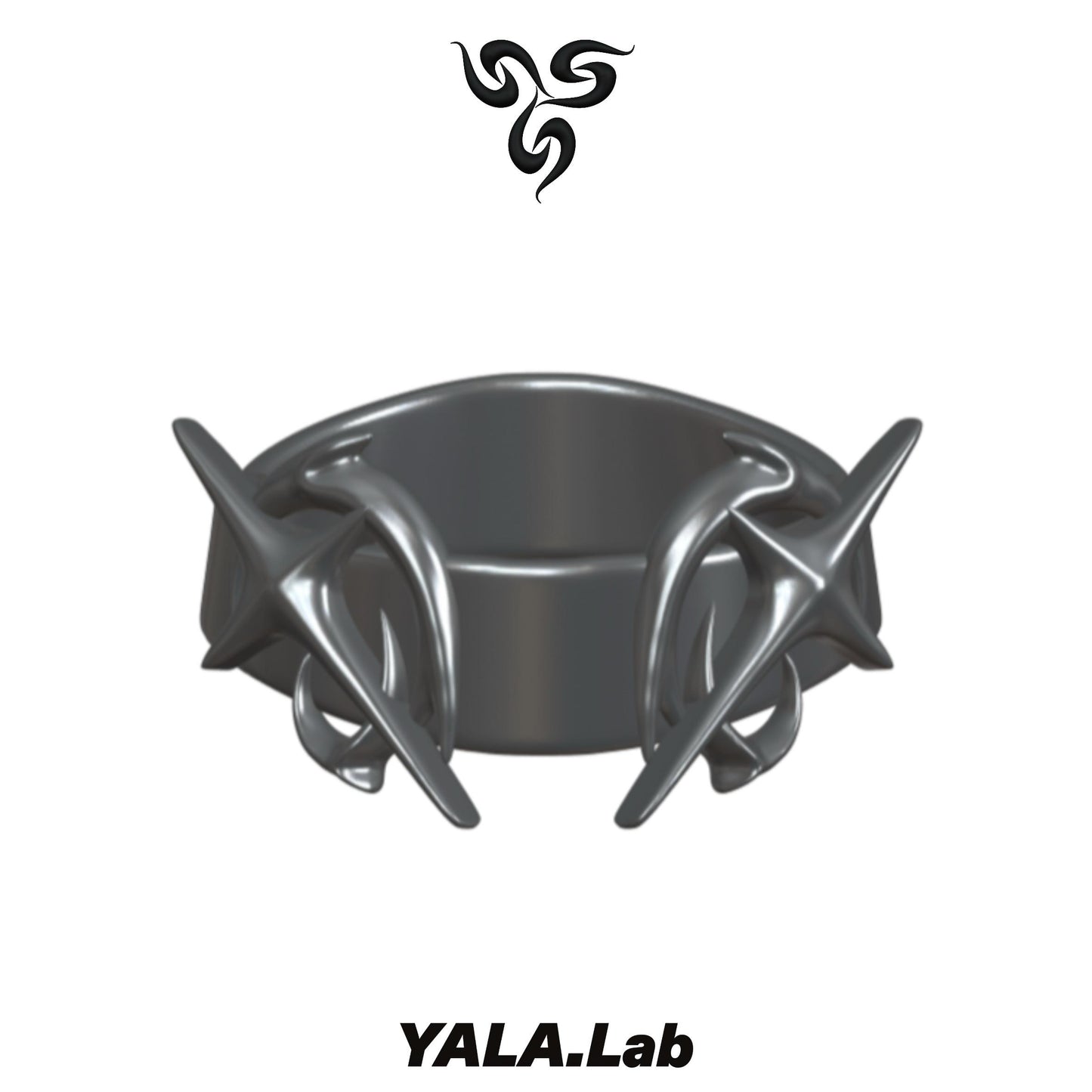 YALA.Lab | 3D printed tetrahedron futuristic tech-themed electronic Y3K girl accessory