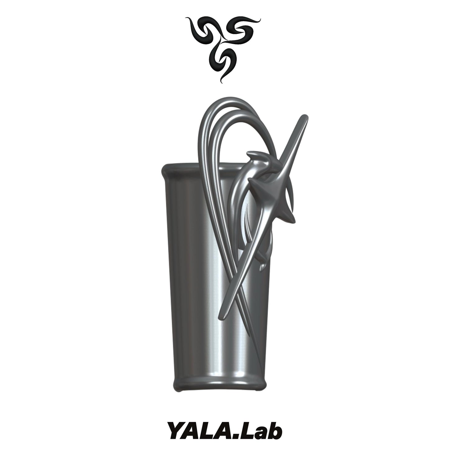 YALA.Lab | 3D printed tetrahedron futuristic tech-themed electronic Y3K girl gauntlets