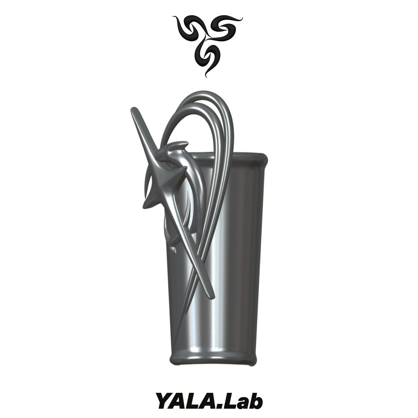 YALA.Lab | 3D printed tetrahedron futuristic tech-themed electronic Y3K girl gauntlets