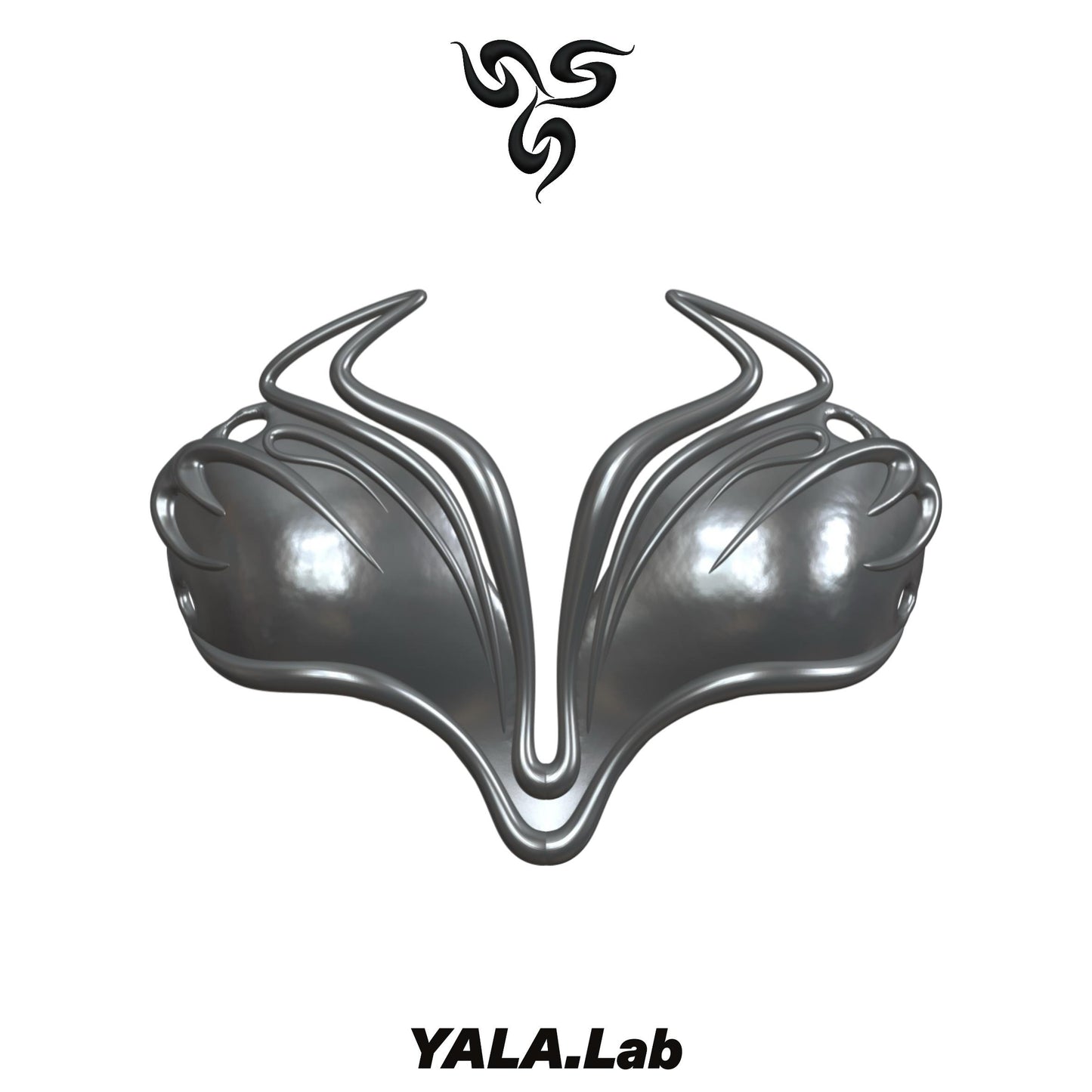 YALA.Lab | 3D printed tetrahedron futuristic tech-themed electronic Y3K girl bra