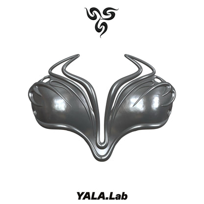 YALA.Lab | 3D printed tetrahedron futuristic tech-themed electronic Y3K girl bra