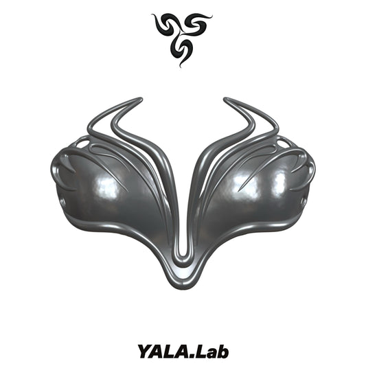 YALA.Lab | 3D printed tetrahedron futuristic tech-themed electronic Y3K girl bra
