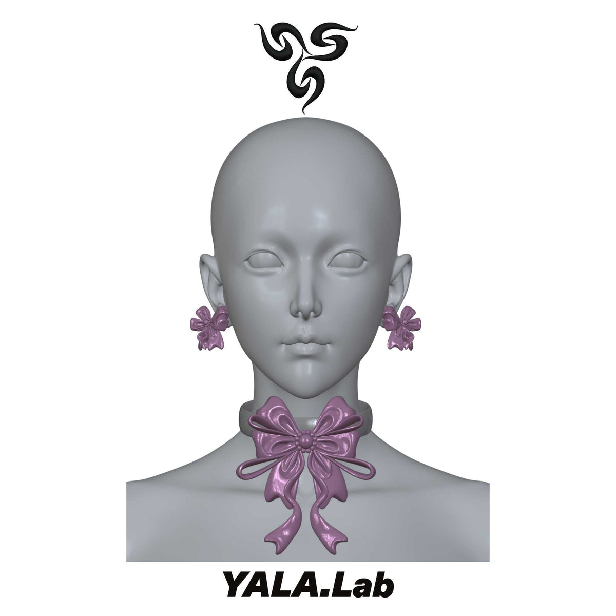3D printed cute bow choker dog collar by YALA.Lab