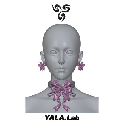 3D printed cute bow choker dog collar by YALA.Lab